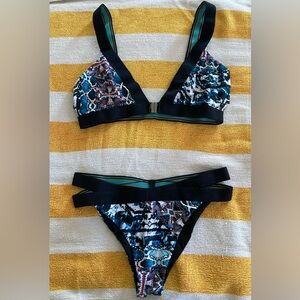Multicolor Snakeskin Bikini Set